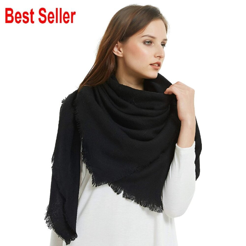 Oversized Cashmere-Like Acrylic Scarf Shawl Wrap Classic Elegant Versatile